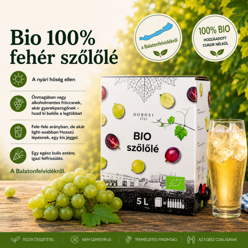 Bio fehér szőlőlé 5l BiB
